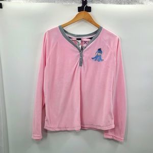 Disney‎ Pink Super Soft Eeyore fleece pajama top, size M